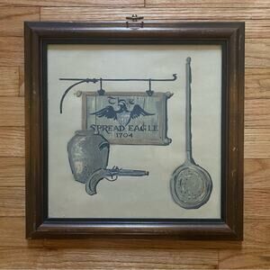 Vintage Spread Eagle FPC 1704 collectible wall art in frame